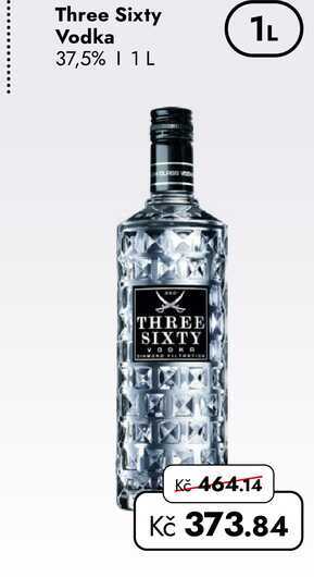 Three Sixty Vodka 37,5% 1L