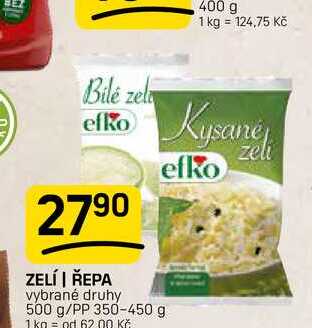 ZELÍ | ŘEPA vybrané druhy 500 g/PP 350-450 g 
