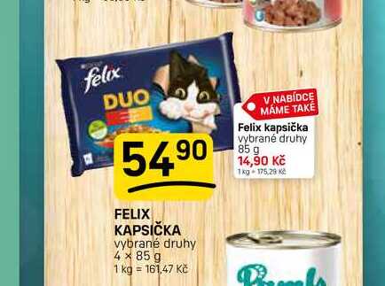 FELIX KAPSIČKA vybrané druhy 4× 85 g 