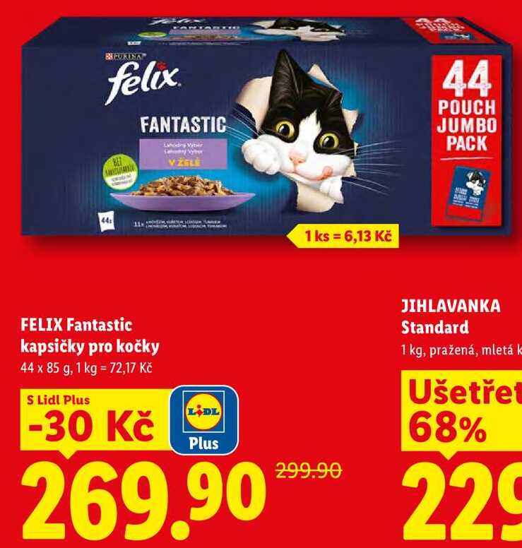 FELIX Fantastic kapsičky pro kočky, 44x 85 g