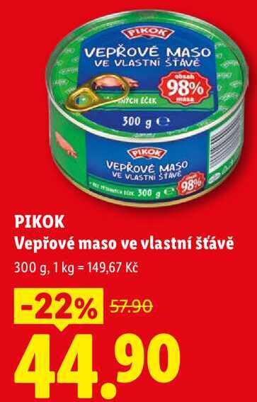 PIKOK Vepřové maso ve vlastní šťávě, 300 g