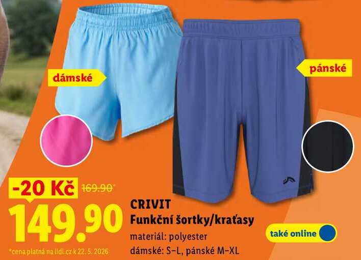 CRIVIT Funkční šortky/kraťasy