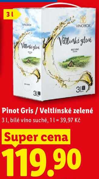 Pinot Gris/Veltlínské zelené, 3 l