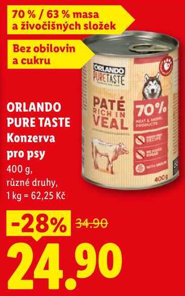 ORLANDO PURE TASTE Konzerva pro psy, 400 g