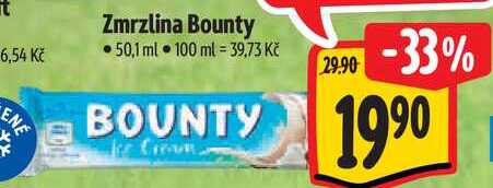 Zmrzlina Bounty, 50,1 ml