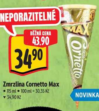 Zmrzlina Cornetto Max, 115 ml 