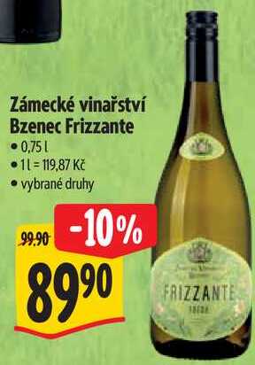 Zámecké vinařství Bzenec Frizzante, 0,75 l