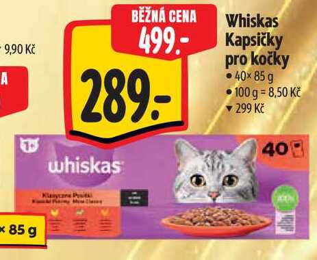 Whiskas Kapsičky pro kočky, 40× 85 g,