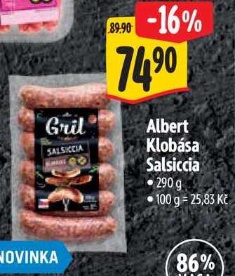 Albert Klobása Salsiccia, 290 g