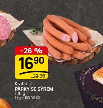 PÁRKY SE SÝREM 100 g