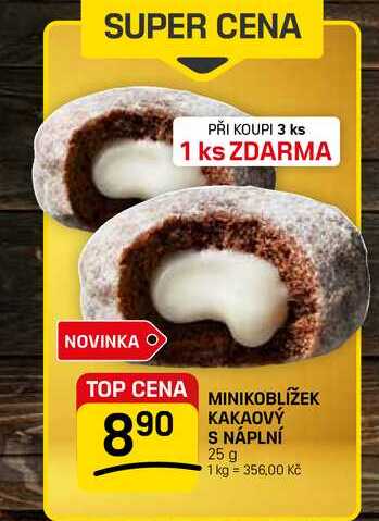 MINIKOBLÍŽEK KAKAOVÝ S NÁPLNÍ 25 g 