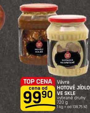 HOTOVÉ JÍDLO VE SKLE vybrané druhy 720 g 