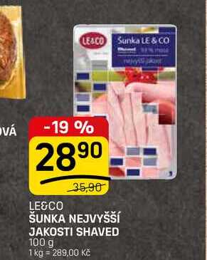 ŠUNKA NEJVYŠŠÍ JAKOSTI SHAVED 100 g 