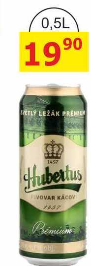 Pivovar Kácov Hubertus Pivo světlý ležák premium 0,5l plech