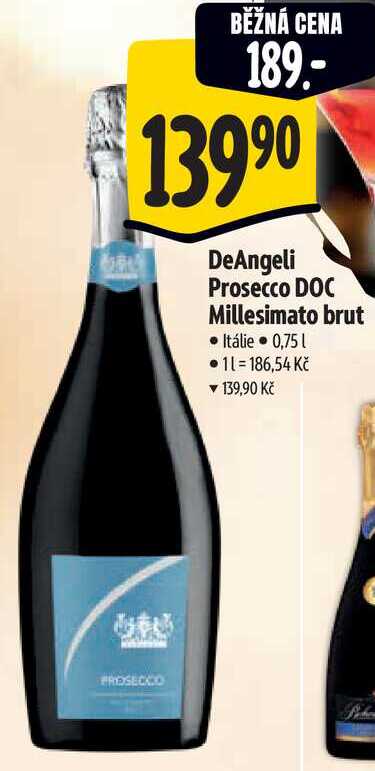 DeAngeli Prosecco DOC Millesimato brut, 0,75 l