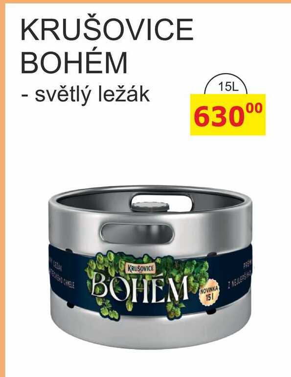 KRUŠOVICE BOHÉM - světlý ležák 15L