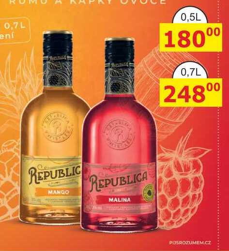 BOŽKOV REPUBLIC MANGO, MALINA 0,5l 