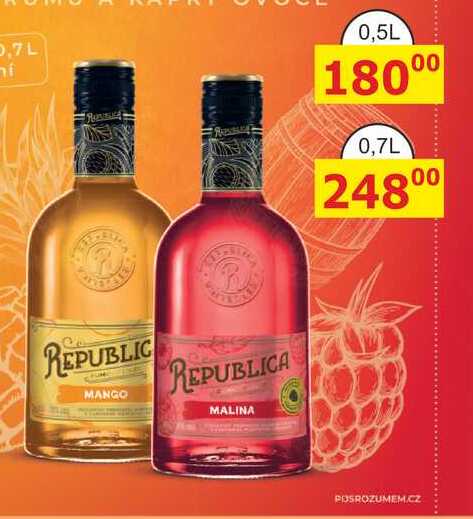 BOŽKOV REPUBLIC MANGO, MALINA 0,7l 