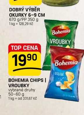 BOHEMIA CHIPS | VROUBKY vybrané druhy 50-60 g 