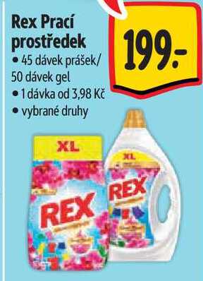 Rex Prací prostředek, 45 dávek prášek/ 50 dávek gel