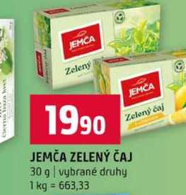 JEMČA ZELENÝ ČAJ 30 g vybrané druhy