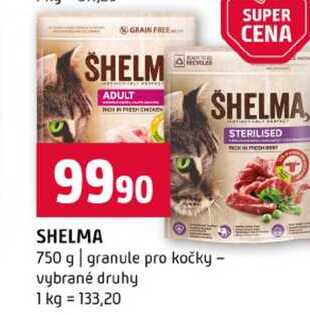 SHELMA 750 g granule pro kočky vybrané druhy 