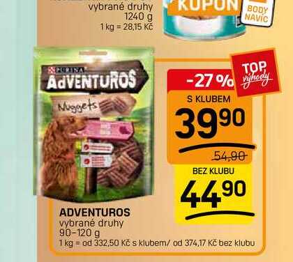 ADVENTUROS vybrané druhy 90-120 g