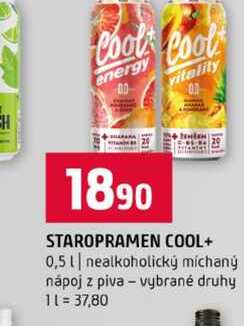 STAROPRAMEN COOL+ 0,5l nealkoholický míchaný nápoj z piva vybrané druhy