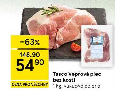 Tesco Vepřová plec bez kosti, 1 kg