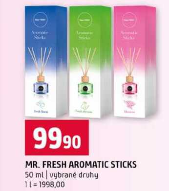 MR. FRESH AROMATIC STICKS 50 ml vybrané druhy