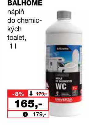 BALHOME náplň do chemic- kých toalet, 1l
