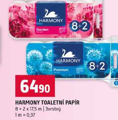 HARMONY TOALETNÍ PAPÍR 8+ 2 x 17,5 m 3vrstvý