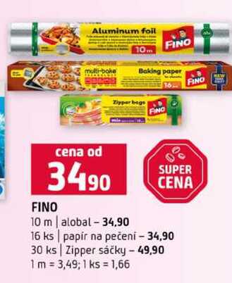 FINO 10 m alobal 16 ks papír na pečeni 30 ks Zipper sáčky