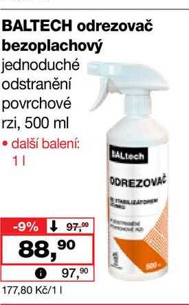 BALTECH odrezovač bezoplachový jednoduché odstranění povrchové rzi, 500 ml