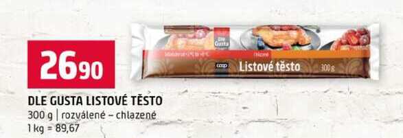 DLE GUSTA LISTOVÉ TĚSTO 300 g rozválené chlazené