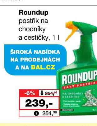Roundup postřik na chodníky a cestičky, 1l
