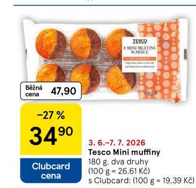 Tesco Mini muffiny, 180 g