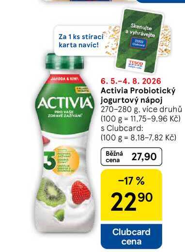 Activia Probiotický jogurtový nápoj, 270-280 g