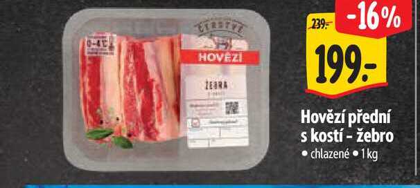   Hovězí přední s kostí - žebro 1kg 