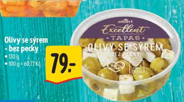 Olivy se sýrem - bez pecky, 130 g  
