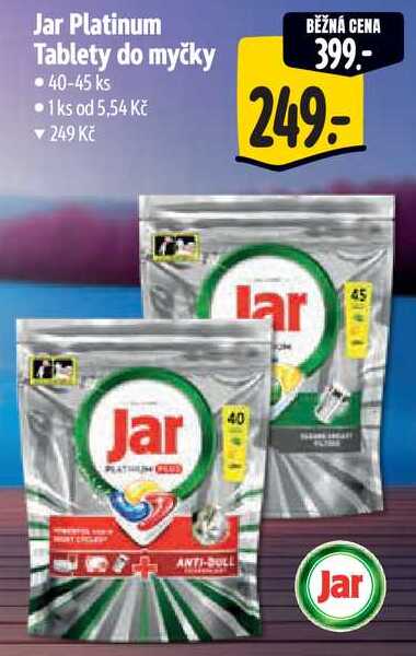 Jar Platinum Tablety do myčky, 40-45 ks