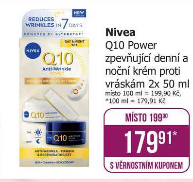 Nivea Q10 Power zpevňující denní a noční krém proti vráskám 2x 50 ml 