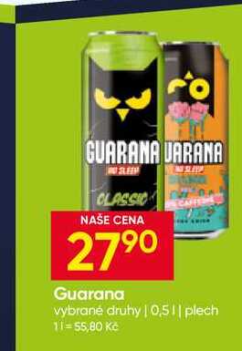 Guarana vybrané druhy 0,5l plech