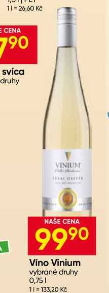 Vino Vinium vybrané druhy 0,75l