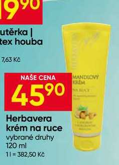 Herbavera krém na ruce vybrané druhy 120 ml 