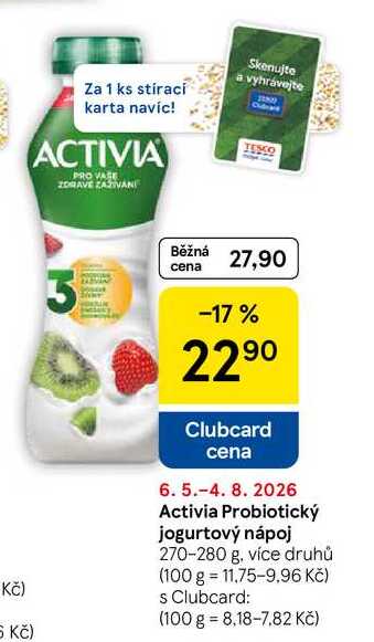Activia Probiotický jogurtový nápoj, 270-280 g