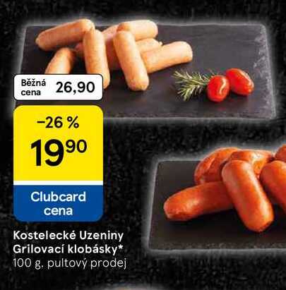 Kostelecké Uzeniny Grilovací klobásky, 100 g 