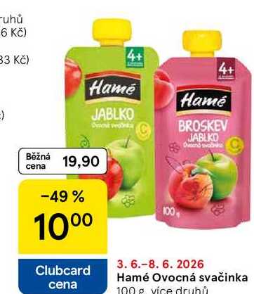 Hamé Ovocná svačinka, 100 g 