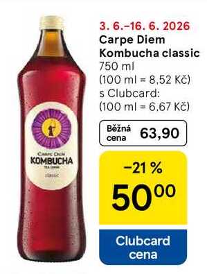 Carpe Diem Kombucha classic, 750 ml 
