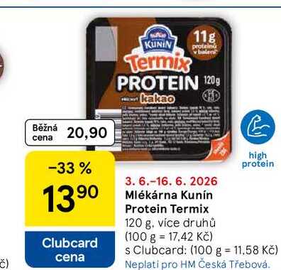 Mlékárna Kunín Protein Termix, 120 g, více druhů  